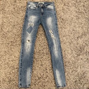 Redial Ripped Jeans With Camo Rip Detail